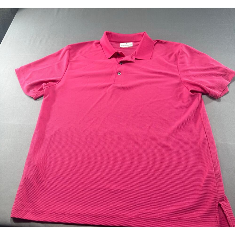 Grand Slam Men’s L Hot Pink Performance Golf Polo Shirt Short Sleeve